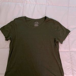 Army green deep V neck t shirt